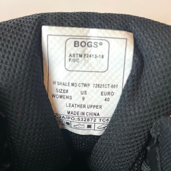 Bogs Shale Mid CT WP Women's Composite Toe Lace Up Work Boots Black Size 9 - Picture 9 of 9